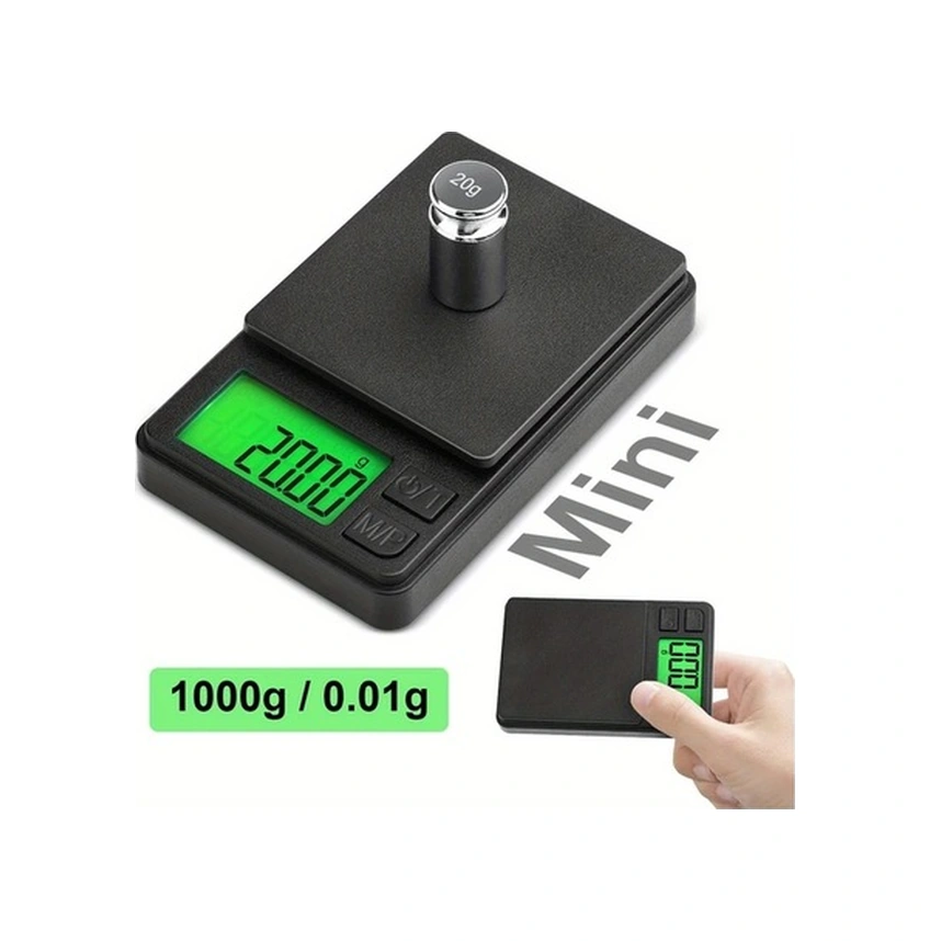 Trendooze Parlak Ekranlı 0.01g 1000g Dijital Kuyumcu Terazisi
