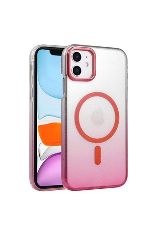 Apple iPhone Uyumlu 12 Glossy Magsafe Kapak - Pembe