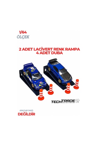 1/64 Ölçek Diorama 2 Adet Lacivert Rampa + 4 Adet Duba