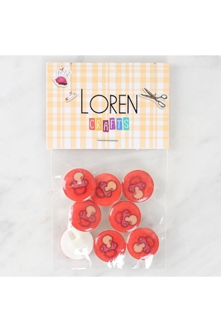 Loren Crafts 8'li Emzik Düğme - 1012