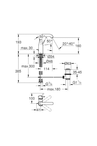 Grohe Essence Tek Kumandalı Lavabo Bataryası M-boyut - 24173A01