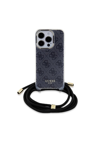 Apple Uyumlu iPhone 15 Pro Kılıf Guess Lisanslı Çapraz Kordon 4g Desenli Kapak