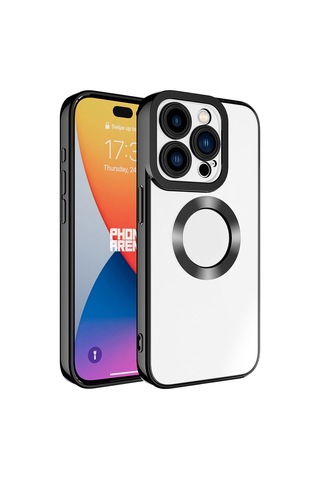 Apple Uyumlu iPhone 15 Pro Max Kılıf Kamera Korumalı Logo Gösteren Omega
