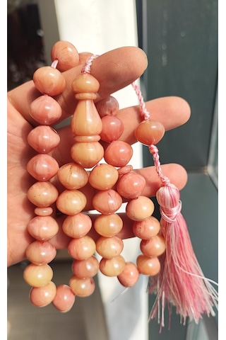 Katalin Açık Ton Alacalı Şalgamı Model Tesbih Pembe