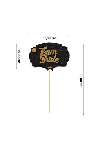Team Bride Konuşma Balonu Çubuğu - Siyah & Altın
