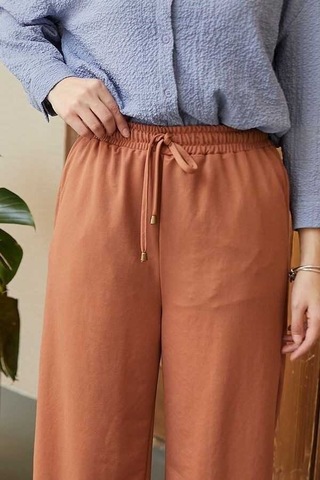 Neways 1105-ancelina Lastikli Pantolon Somon Çok Renkli