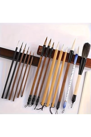 Çini Tahrir, Seramik Boyama, Çini Boyama, Vazo, Sırlama, Resim, Hasır Fırçalık, Brush Yazı-18'li Set
