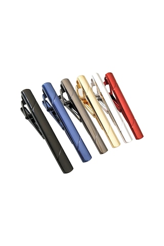 Mufunye Erkekler İçin Ticari Gelinlik Kravat Klampsı - Çelik Elektroplati, Hassas Parlatma, Alerji Yok, Siyah Moda Aksesuarı Siyah