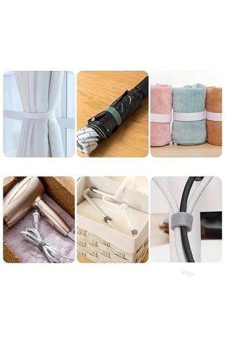 3 Metre Kesilebilir Kablo Düzenleyici Cırt Bant Çok Renkli
