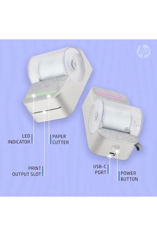 Hp Sprocket Panorama Instant Taşınabilir Renkli Etiket Ve Fotoğraf Yazıcısı Gri Printer Siyah