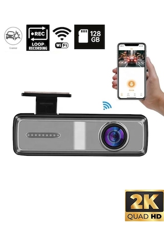 Ultra Hd 1440p 2k Geniş Açı Gece Görüşlü Akıllı Araç İçi Kamera. Wifi Araç Kamerası.
