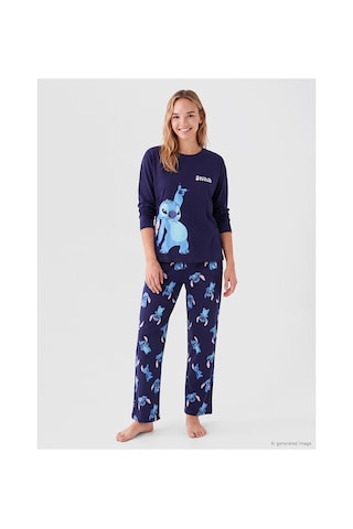 Lcw Young Lacivert Stitch Baskılı Kadın Pijama Takım