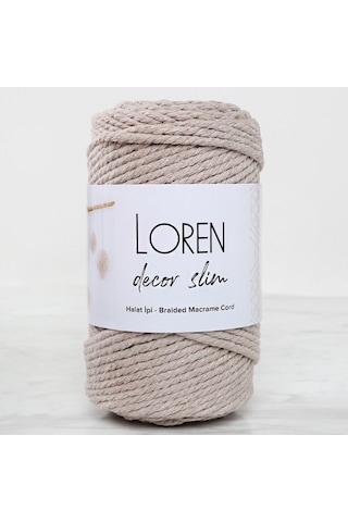 Loren Decor Slim 3 Büküm Makrome İpi Bej - L049