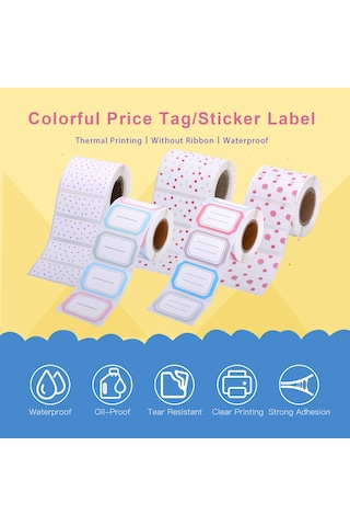 Dofolink Dp23/dp30 Serisi İçin Termal Etiket Kağıdı - Renkli Renkli Noktalı Desen - 45mm 20mm 300 Adet - Öğrenci İsim Etiketi, Dosya Etiketi, Fiyat Etiketi Ve Ev Taşınabilirliği İçin Uygun 1 Rulo