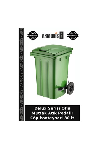 Delux Serisi Ofis Mutfak Atık Pedallı Çöp Konteyneri 80 Lt