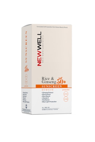 New Well Rice & Ginseng Sunscreen Pirinç Özlü Güneş Kremi SPF50+ 50 ML