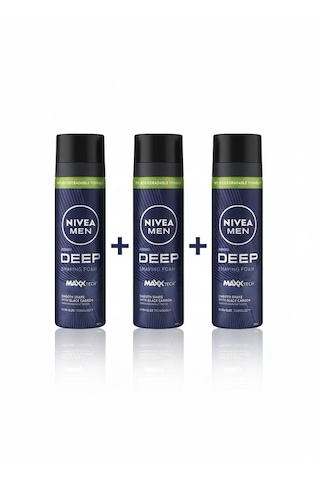 Nivea Deep Dimension Tıraş Köpüğü 200 Ml X 3 Adet