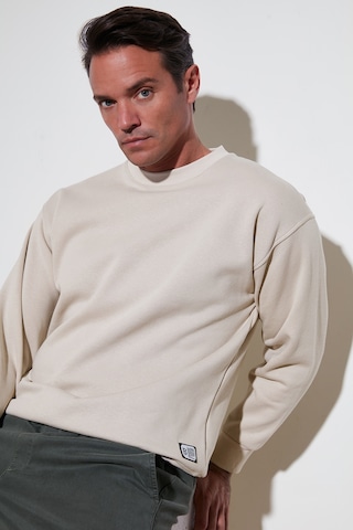 Buratti Regular Fit Bisiklet Yaka Pamuklu Içi Tüylü Yumuşak Şardonlu Erkek Sweat 5905255 Kum
