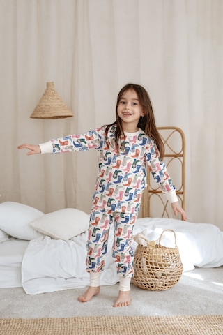 Kovboy Çizme Baskılı Color Shapes Çocuk Pijama Seti Krem