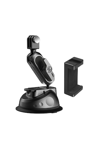 Yunboo Araç İçin Çok Amaçlı Emici Askı - 360 Dönebilir, Çift Top Başlı Tasarım, Gopro Ve Telefonlar İçin