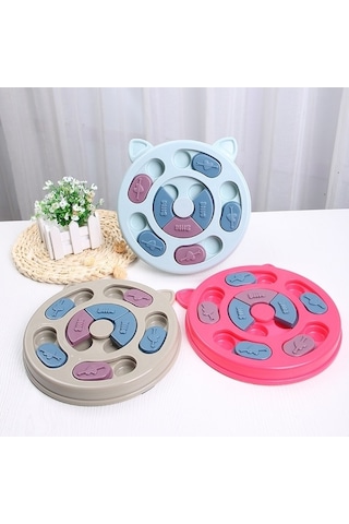 Dm Cbtx Kedi Köpek Yavaş Yemek Kabı İnteraktif Besleyici Kırmızı Tabağı