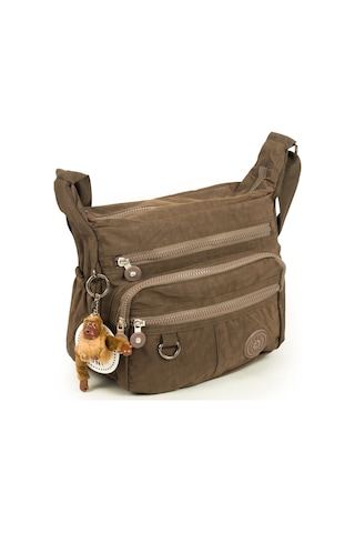 Krinkıl Su Geçirmez Kumaş Çok Gözlü Çapraz Kol Ve Omuz Postacı Çantası Vizon 9507 Vizon