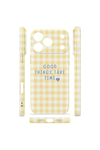 Apple iPhone Uyumlu 17 Pro Max Vorian İnce Kamera Korumalı Mika Kılıf Good Things Gingham Good Things Gingham Mika