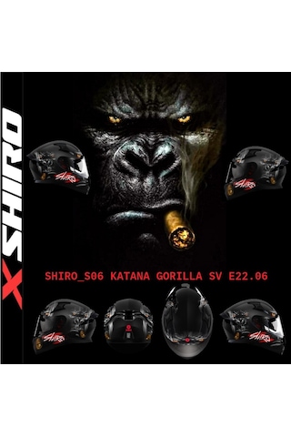 Shiro Fullface Katana Gori Motosiklet Kaskı Kapalı Grafik Shiro Fullface Katana Gori Motosiklet Kaskı Kapalı Grafik