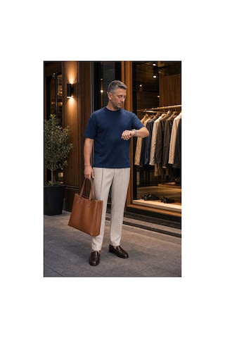 Modi Green Premium Oysho Regular Oversize Unisex Sıfır Yaka Kısa Kollu Tişört - Lacivert