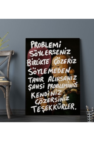 Bk Gift Vintage Klasik Sanat Esprili Sözlü Dekoratif Kanvas Tablo - 20 Çok Renkli