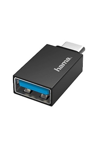 HAMA HM.200311 USB-C Fiş- USB A Soket Adaptör Siyah
