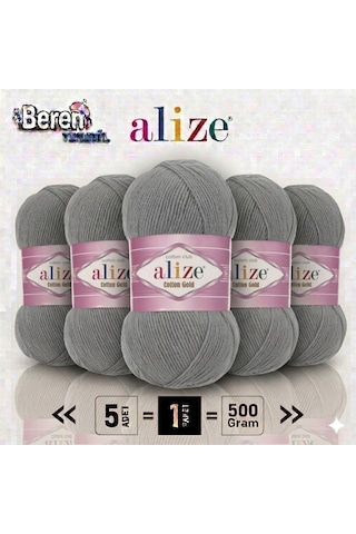 Cotton Gold - 828 Kömür Grisi - 5'li Paket - 100gr/330m - Pamuklu Hırka Yelek Amigurumi İpi