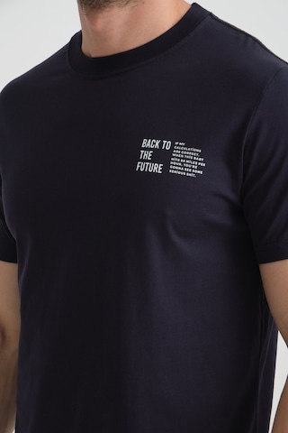 Shooter Sportwear Shooter Erkek Pamuklu T-shirt Premium Kalite Minimal Tasarım Regular Kalıp Lacivert
