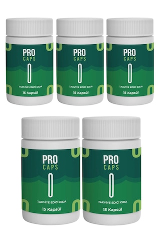 Procaps 5 Kutu X 15 Kapsül Takviye Edici Gıda Pro Caps Detox Için Çay Hediyesiyle