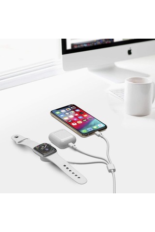 Mcstorey Apple Uyumlu Watch Manyetik Şarj Kablosu 3'ü 1 Arada Usb-c