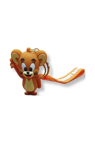 Tom Ve Jerry Serisi Jerry 3d Figürlü Soft Kahve Bilek Kayışlı Anahtarlık - 1 Adet