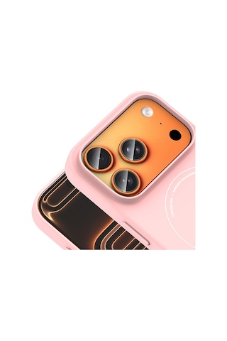 Apple iPhone Uyumlu 17 Pro Max Kılıf M-safe Şarj Özellikli Kamera Korumalı Zore Elio Sert Pc Kapak - Açık Pembe AÇIK PEMBE