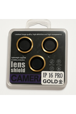 Apple Uyumlu iPhone 16 Pro/ Promax Kamera Lens Koruyucu Black/silver/gold/purple Yüksek Çözünürlük-parlak-güçlü Gold