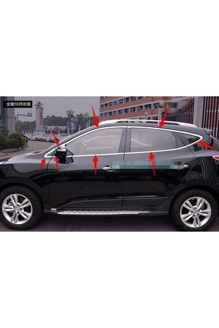 Hyundai İx-35 2009-2015 Tamtur 16 Parça Krom Cam Çıtası