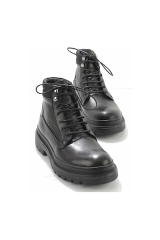 Siyah Hakiki Deri Erkek Bot & Bootie E02587510903 Siyah