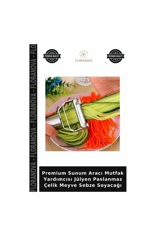 Premium Sunum Aracı Mutfak Yardımcısı Jülyen Paslanmaz Çelik Meyve Sebze Soyacağı Çok Renkli