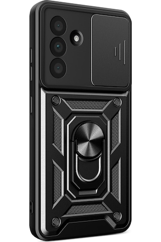 Samsung Galaxy Uyumlu A37 5g Pars Lens Yüzüklü Silikon - Siyah
