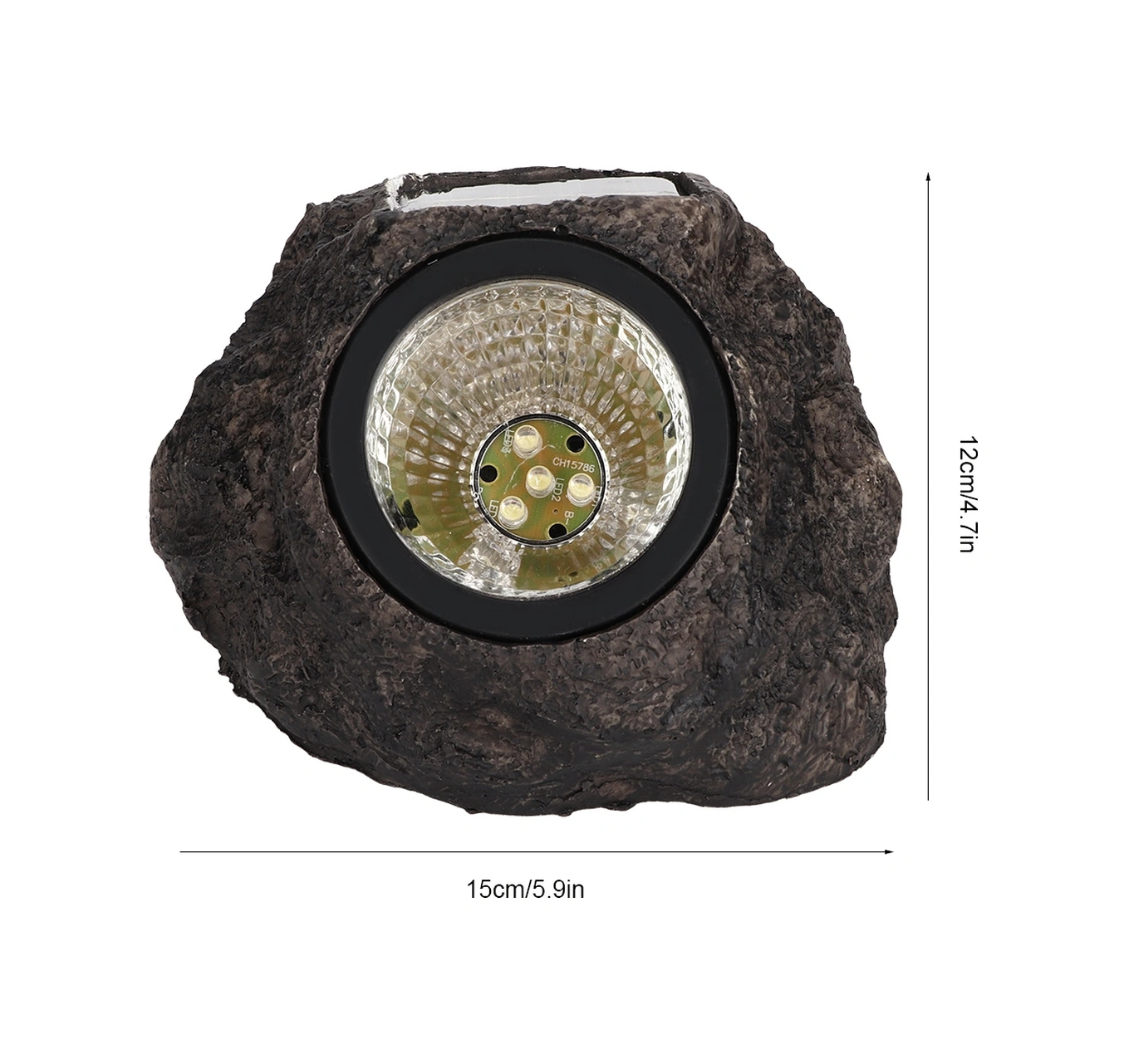 Mufunye Dış Mekan Taş Desenli Güneş Enerjili Led Lambası - Bahçe, Avlu Dekorasyonu Işıklı Süs - Su Geçirmez, İki Renk Aydınlatma Pvc Malzeme