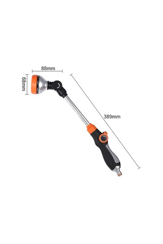 Tenfowee Turuncu Abs Evcil Sulama Ve Araba Yıkama Pistoli, 8 Su Deseni, Akış Ayarlı, Alüminyum Kısa Çubuklu