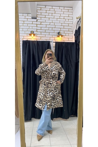 Leopar Trençkot Astarsız
