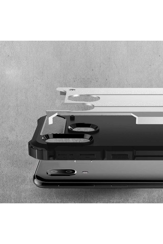 Noktaks - Samsung Galaxy A40 Uyumlu - Kılıf Çift Katman Zırh Tank Crash Military Kapak - Gold