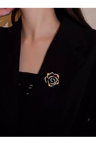 Beautiful Detail Orijinal Gül Desenli Broş 145118040 Siyah
