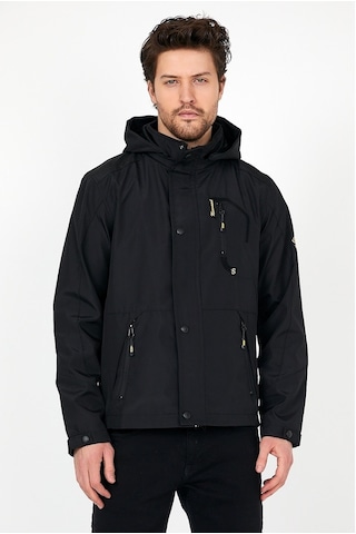 Sivaist Yeni Sezon Erkek Siyah Softshell Kapüşonlu Iç Cepli Mont