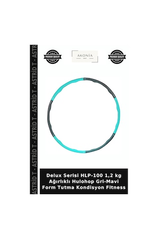Delux Serisi Hlp-100 1,2 Kg Ağırlıklı Hulohop Gri-mavi Form Tutma Kondisyon Fitness