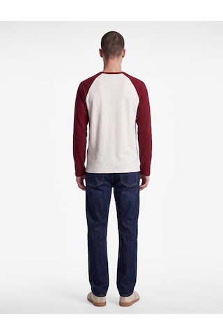 Koton Pamuklu Waffle Dokulu Oversize Bisiklet Yaka Kontrastlı Uzun Reglan Kollu Tişört Beyaz 7wam10146mk